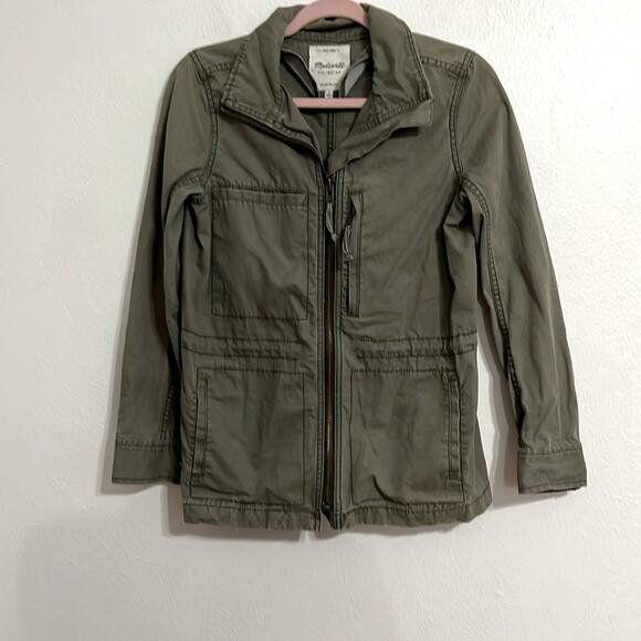 VTG Madewell SZ  S Army Green Zip Utility Camp Chinch Waist Steampunk Jacket - Picture 1 of 8